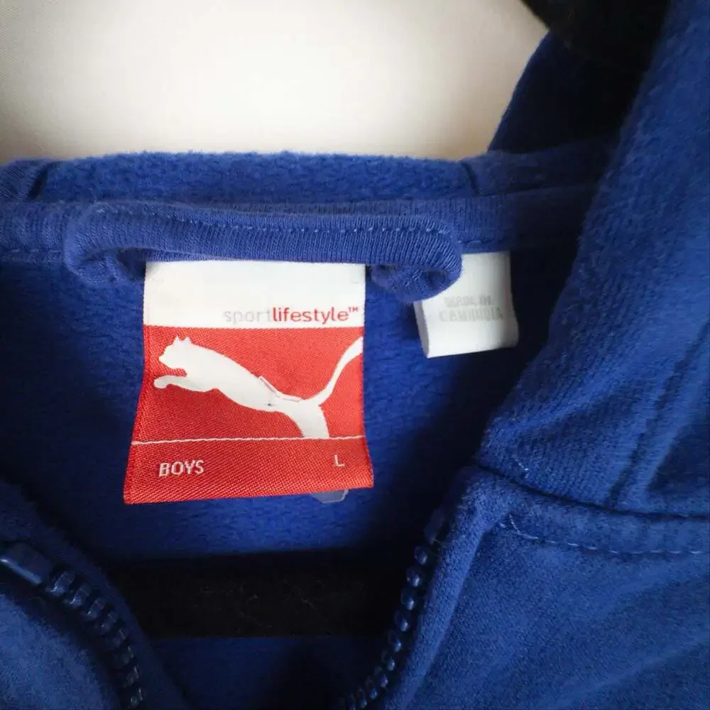 Puma Boys Sportlifestyle Full Zip Hoodie Blue Size L
